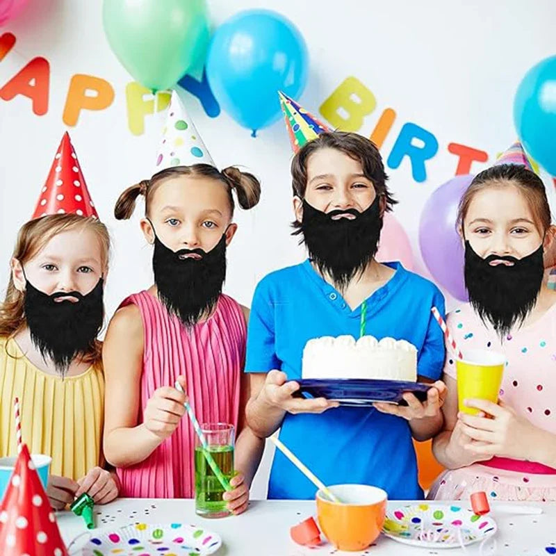 Fake Beard Party Halloween Santa Claus Big White Long Hair Black