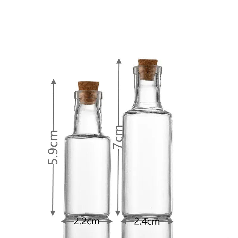 Mini Glass Bottles Cork DIY Birthday Transparent Empty Message