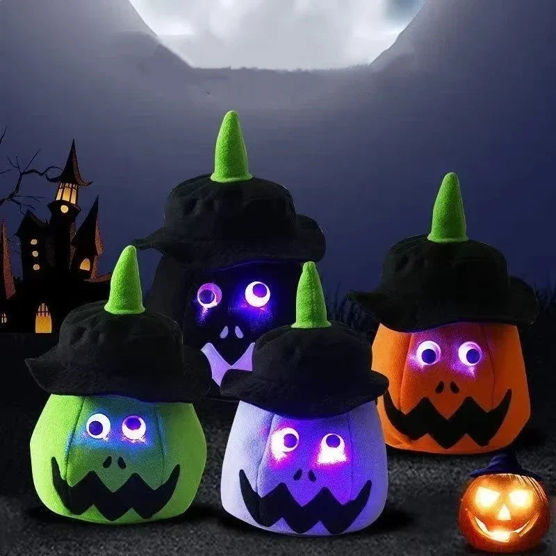 Halloween LED Glowing Pumpkin Bucket Lantern Hat Ghost Festival Party