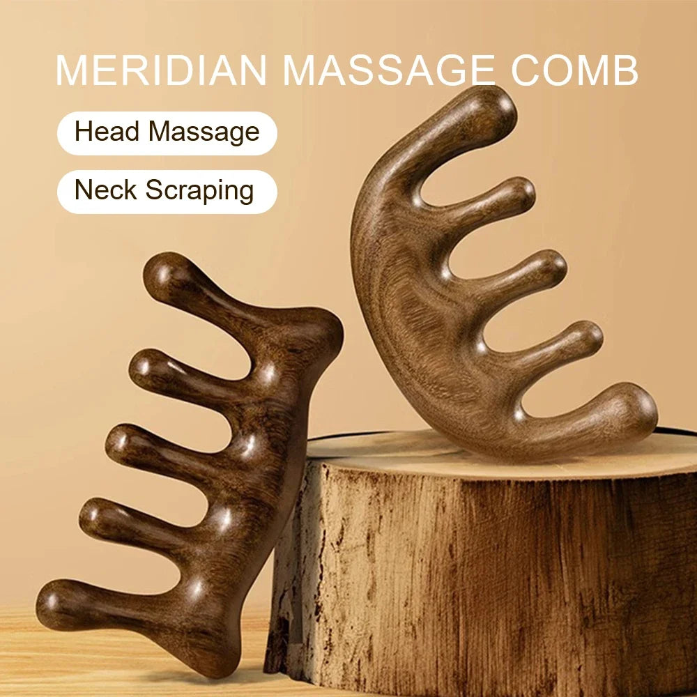 Sandalwood Wide Tooth Comb & Scalp Massager | Hair Care