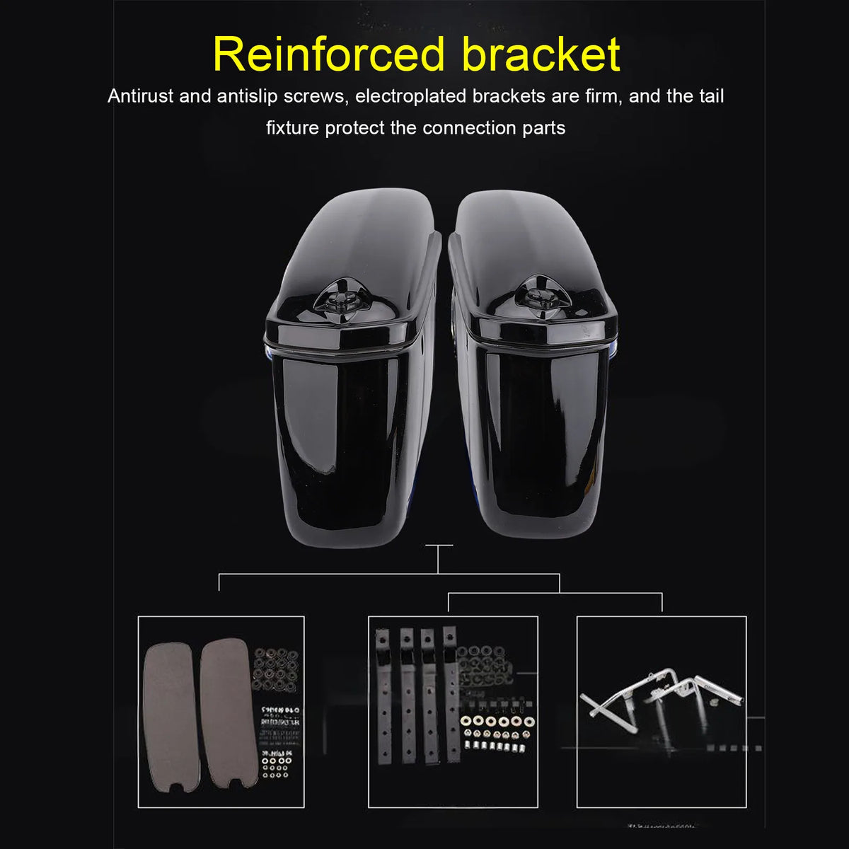 22L Lockable Motorcycle Hard Saddle Bags – Universal ABS Side Cases
