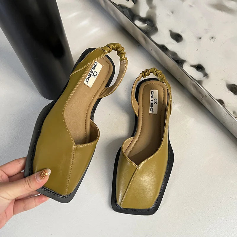 Women's Square Toe Slip-On Loafers | Butterfly-Knot Flats