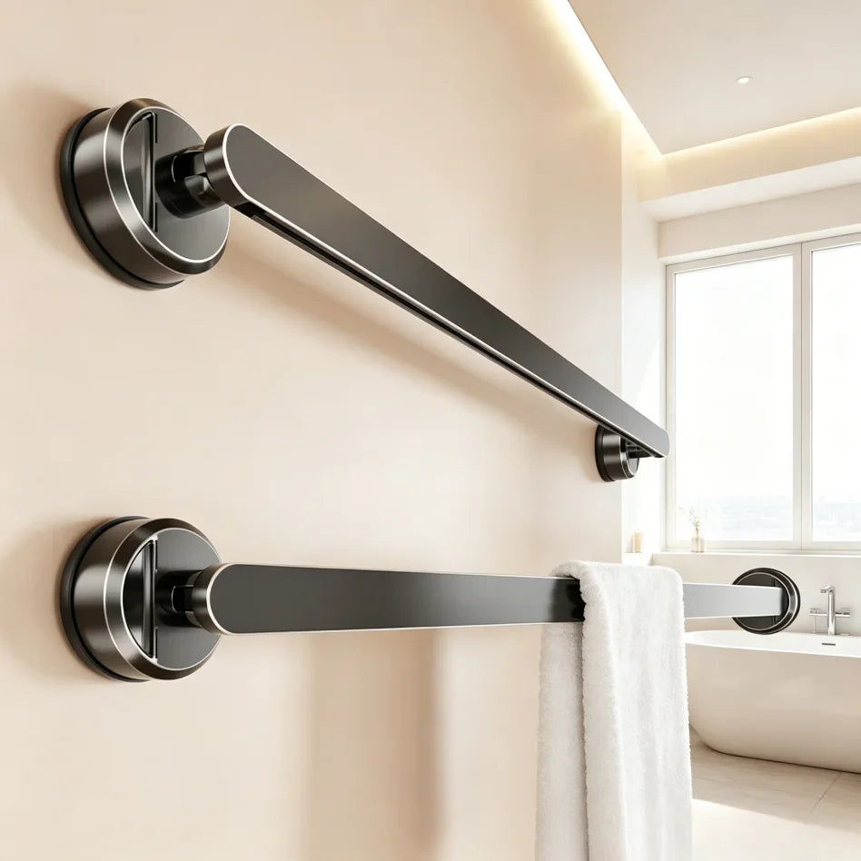 Suction Cup Towel Bar – No-Drill Wall Mount Rack | Bath & Kitchen