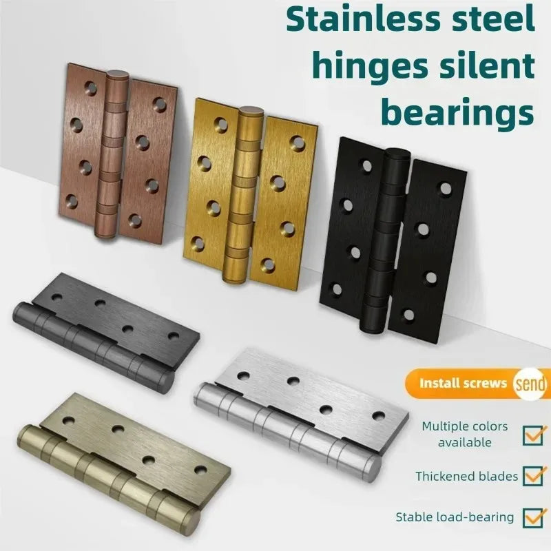 4-Inch Stainless Steel Silent Door Hinges | 3mm Heavy-Duty