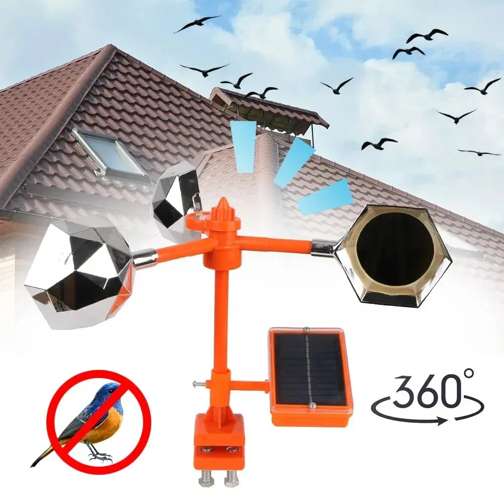 360° Solar Wind Bird Repeller – Reflective Flash & Sound Deterrent