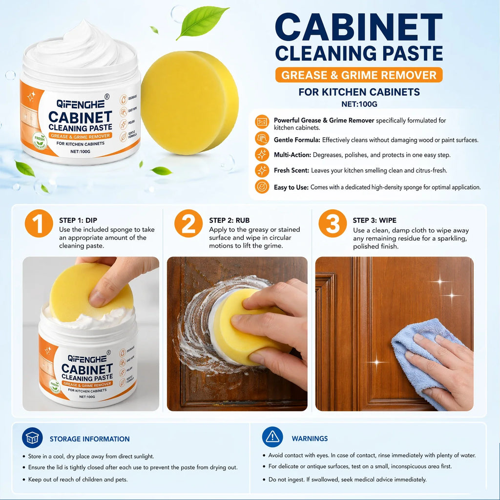 Kitchen Cabinet Cleaner – Grease & Oil Stain Remover for Wood