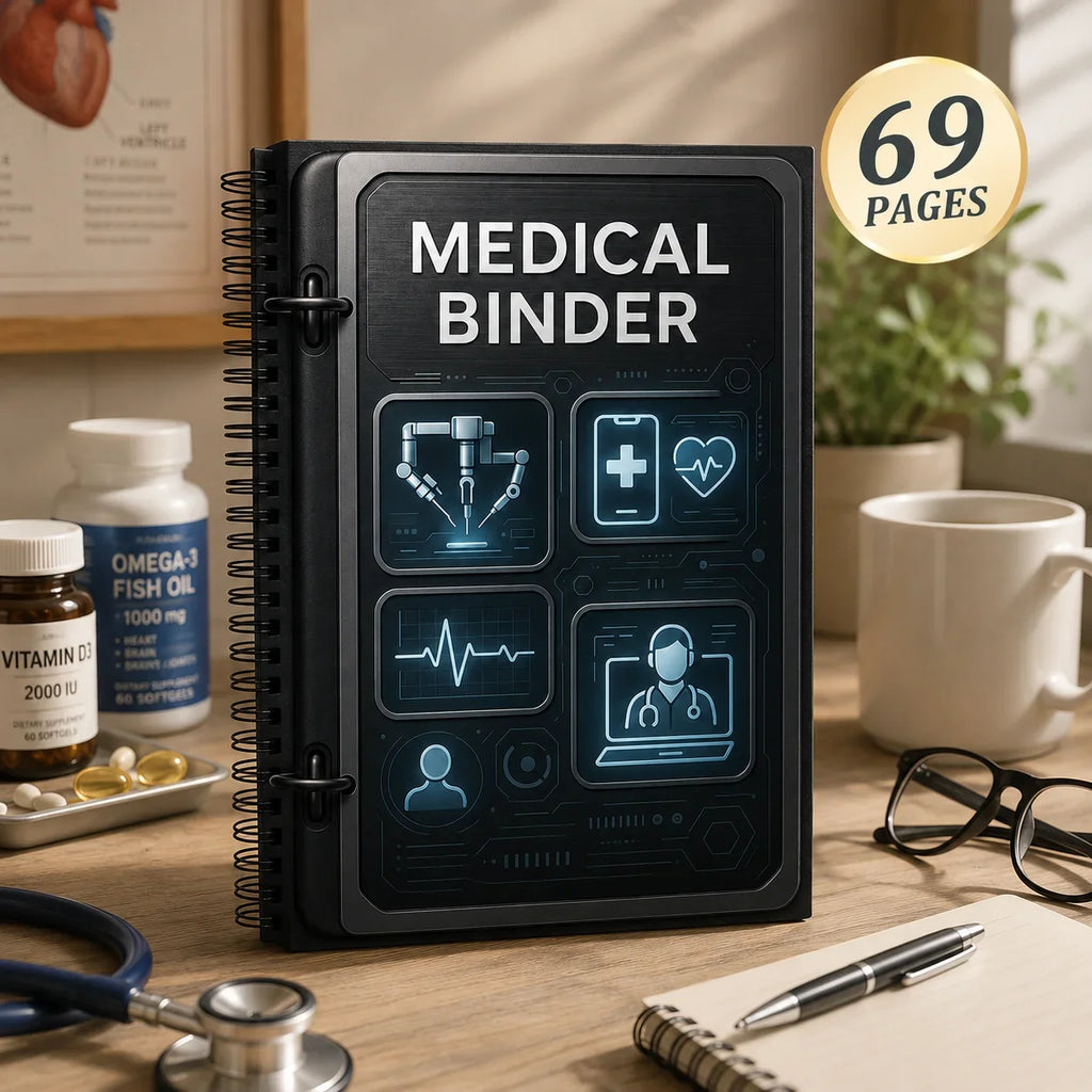 All-in-one Medical Organizer 69 Pages Keep All Important Health