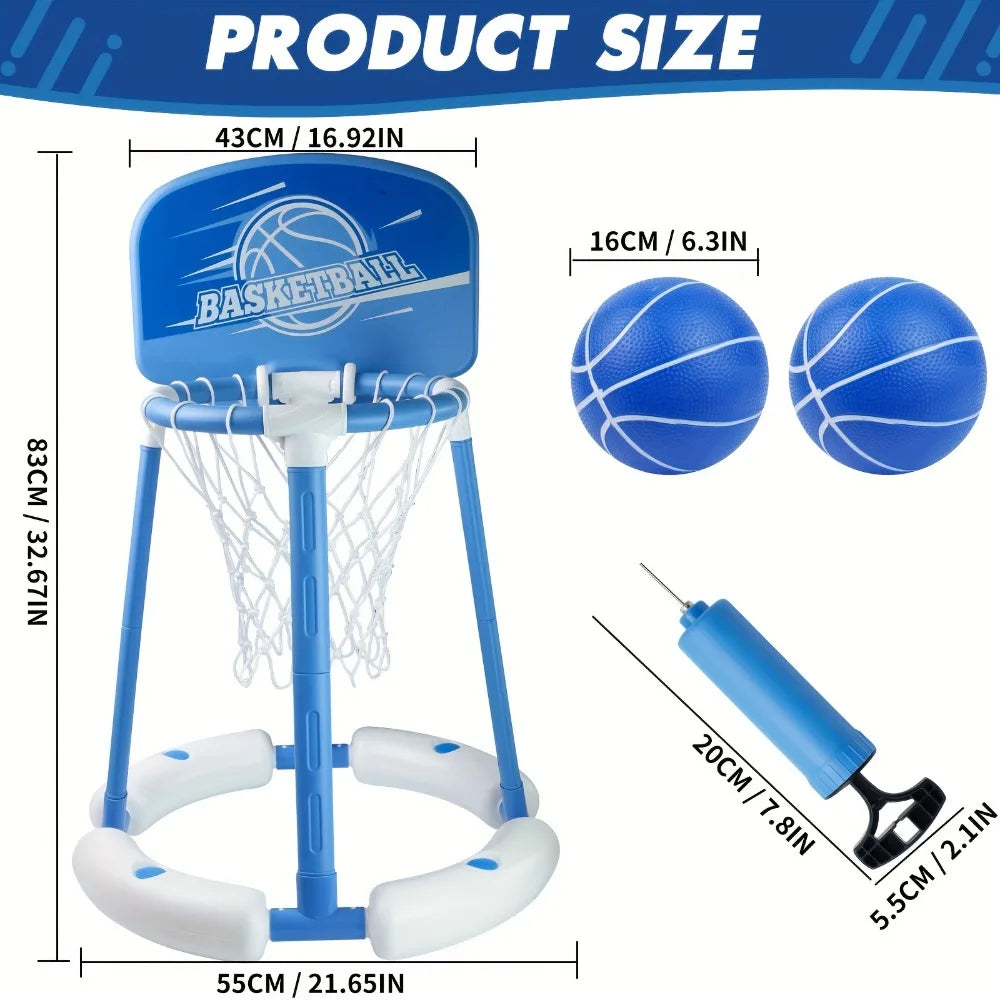 Floating Pool Basketball Hoop Set with Balls | Kids & Adults