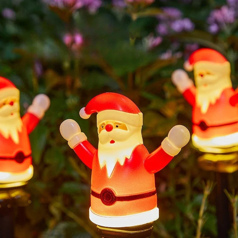 Solar-powered Santa Claus Ground Plug Light LED Waterproof Garden