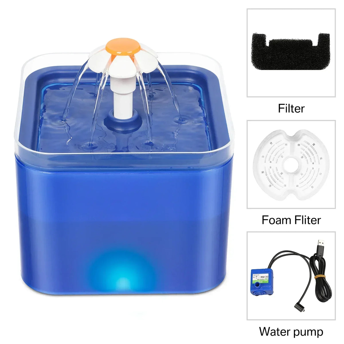 Cat Water Fountain 2L – Silent LED Automatic Pet Dispenser