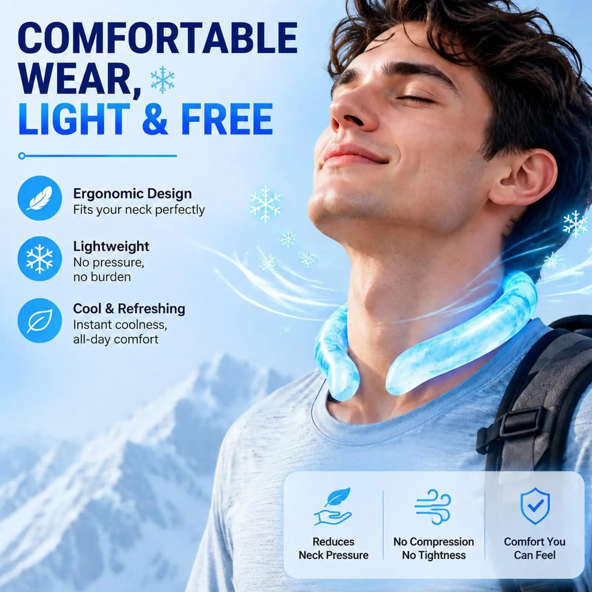 Reusable Neck Cooling Ring – Ice Wrap for Summer Outdoor Use