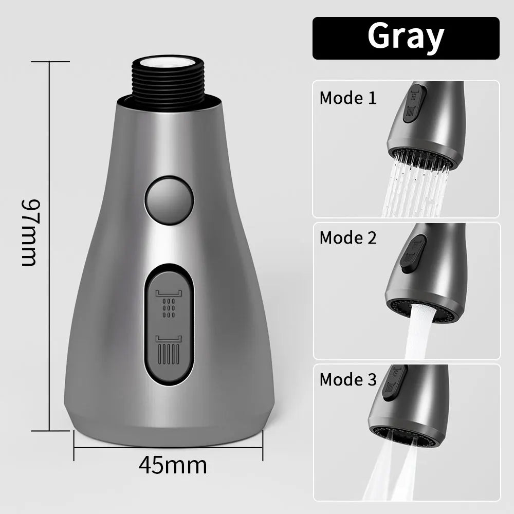 3-Mode Pull Out Kitchen Faucet Sprayer Nozzle – Water Saving