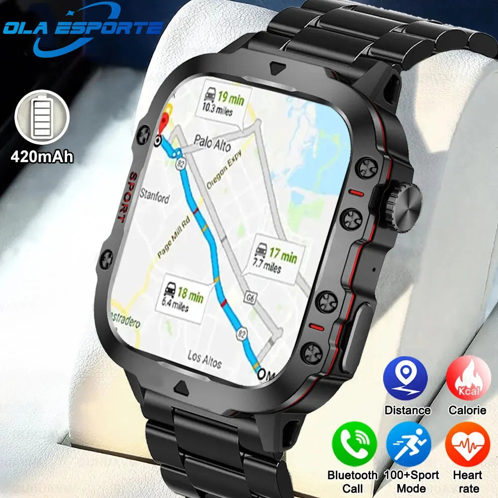 Military Smart Watch Women 3ATM Outdoor Sport GPS Fitness Tracker