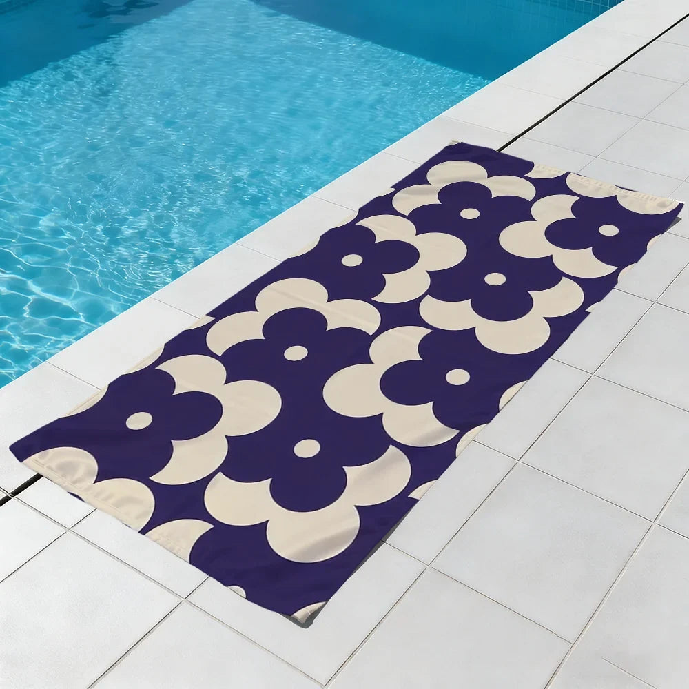 Flower Cartoon Quick-Dry Beach Towel | Pool, Gym & Travel