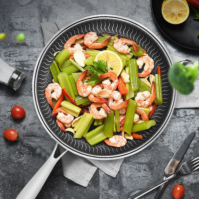 316L Stainless Steel Tri-Ply Honeycomb Skillet | Gas & Induction