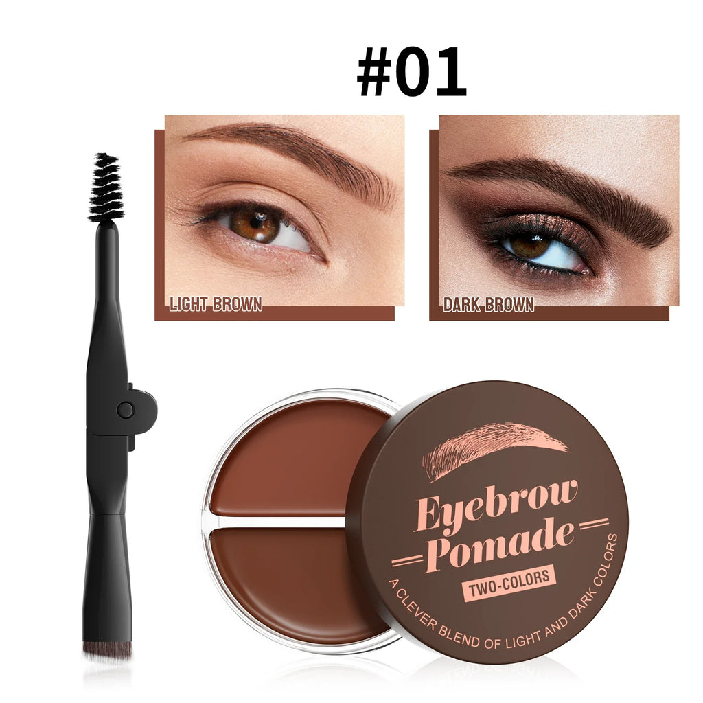 Hello Kiss 2-in-1 Dual Color Waterproof Eyebrow Cream & Wax
