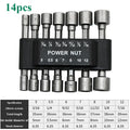 9/14-Pc Hex Nut Driver Socket Bit Set 5–13mm | 1/4" Hex Shank
