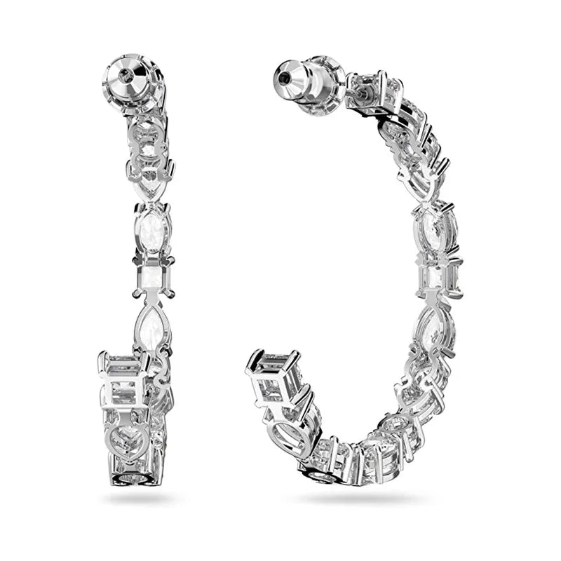 Huitan Big Hoop Earrings – Cubic Zirconia Pavé Women's Hoops