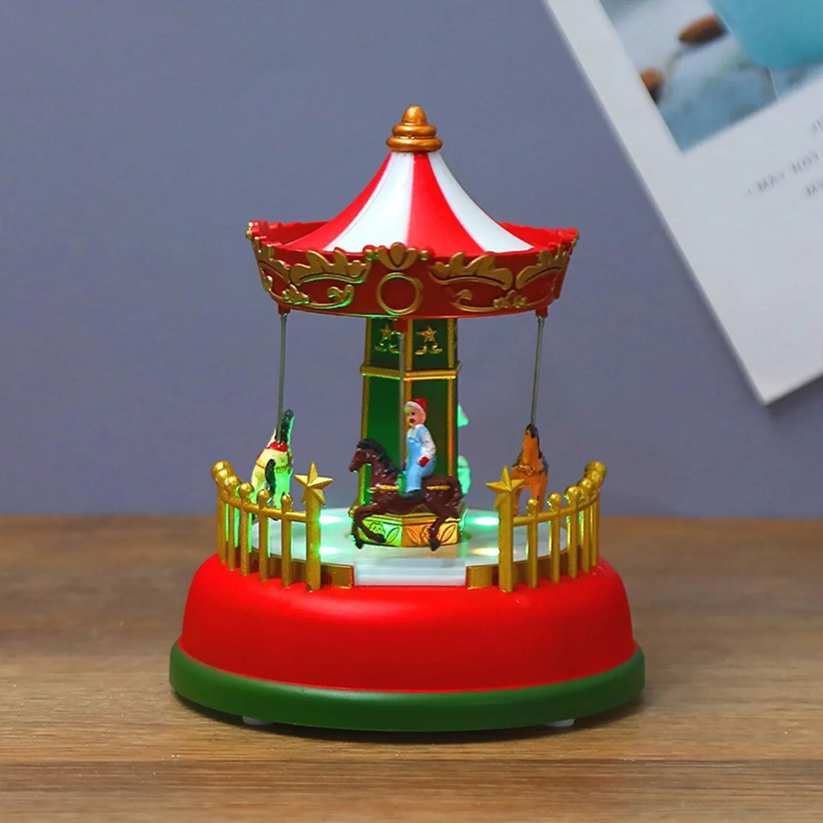 Glowing LED Music Carousel Ferris Wheel Christmas Decoration