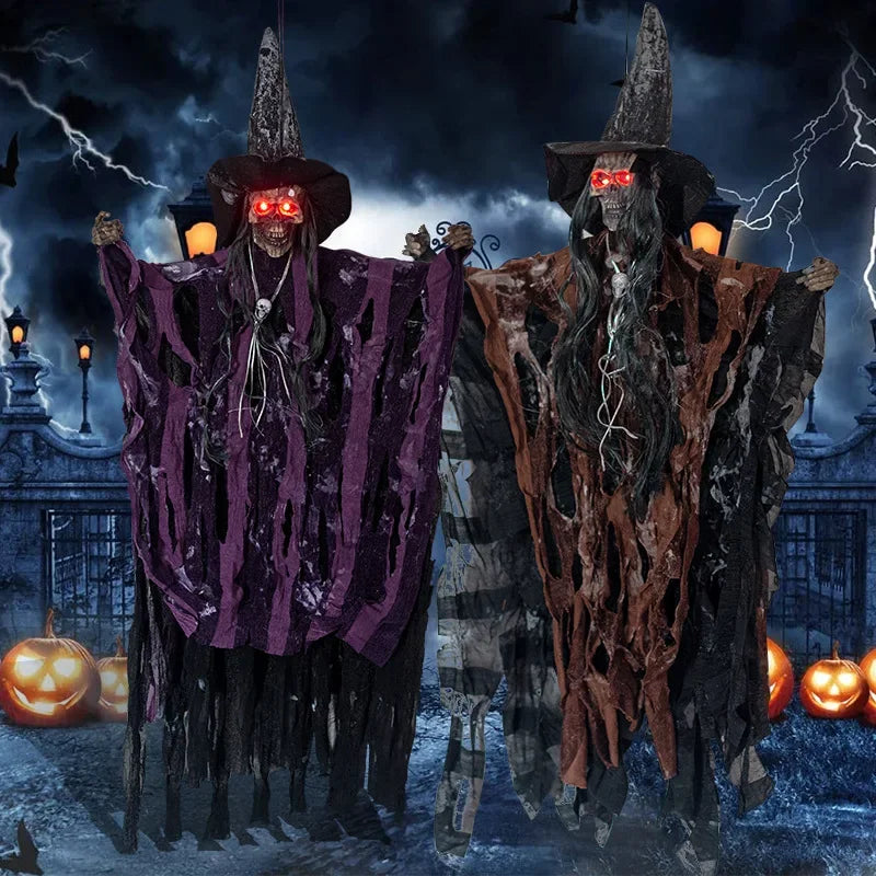 Halloween Electric Skeleton Hanging Ghost | Voice & Touch Activated