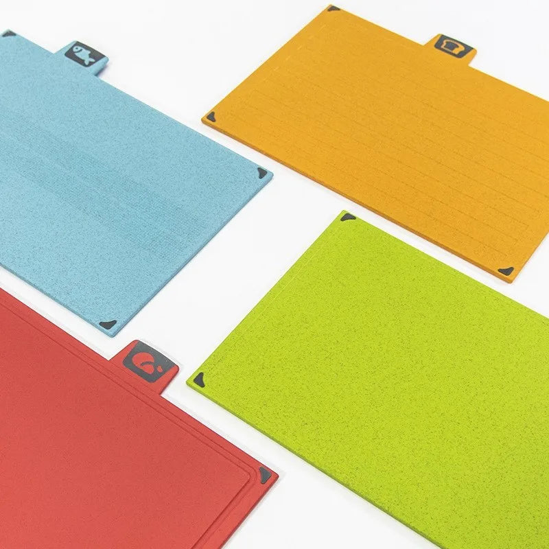 5-Piece Food Grade Cutting Board Set | Color-Coded with Stand