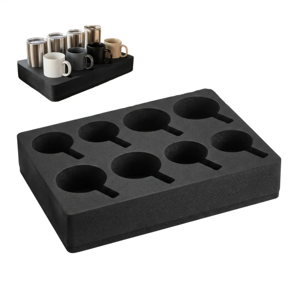 8-Hole Foam Cup Carrier Tray | Anti-Slip Reusable Drink Holder