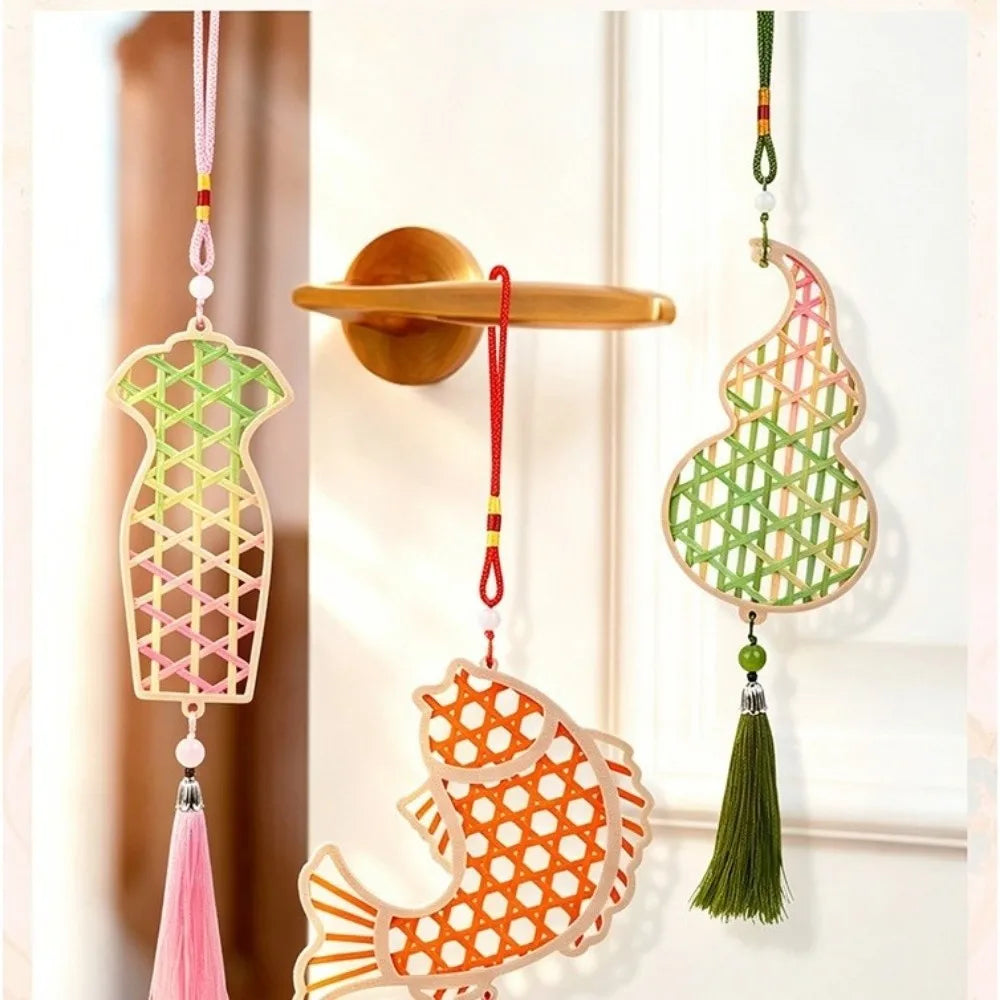 Handmade Bamboo Pendant Material Cat Butterfly Zongzi Dragon Boat