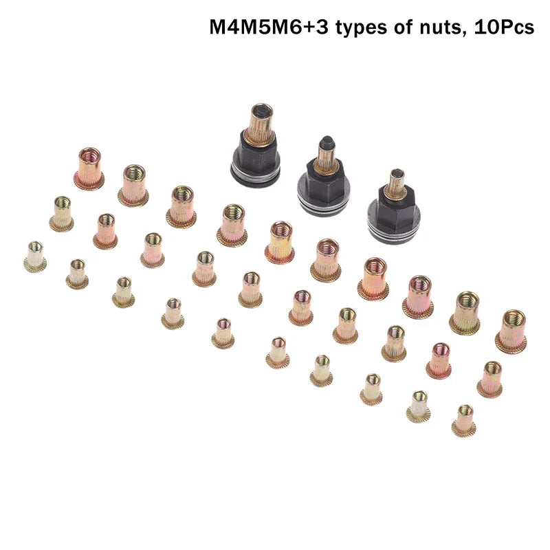 Hand Rivet Nut Tool M3-12 Heads Feature DIY Jewelry Making Crafting