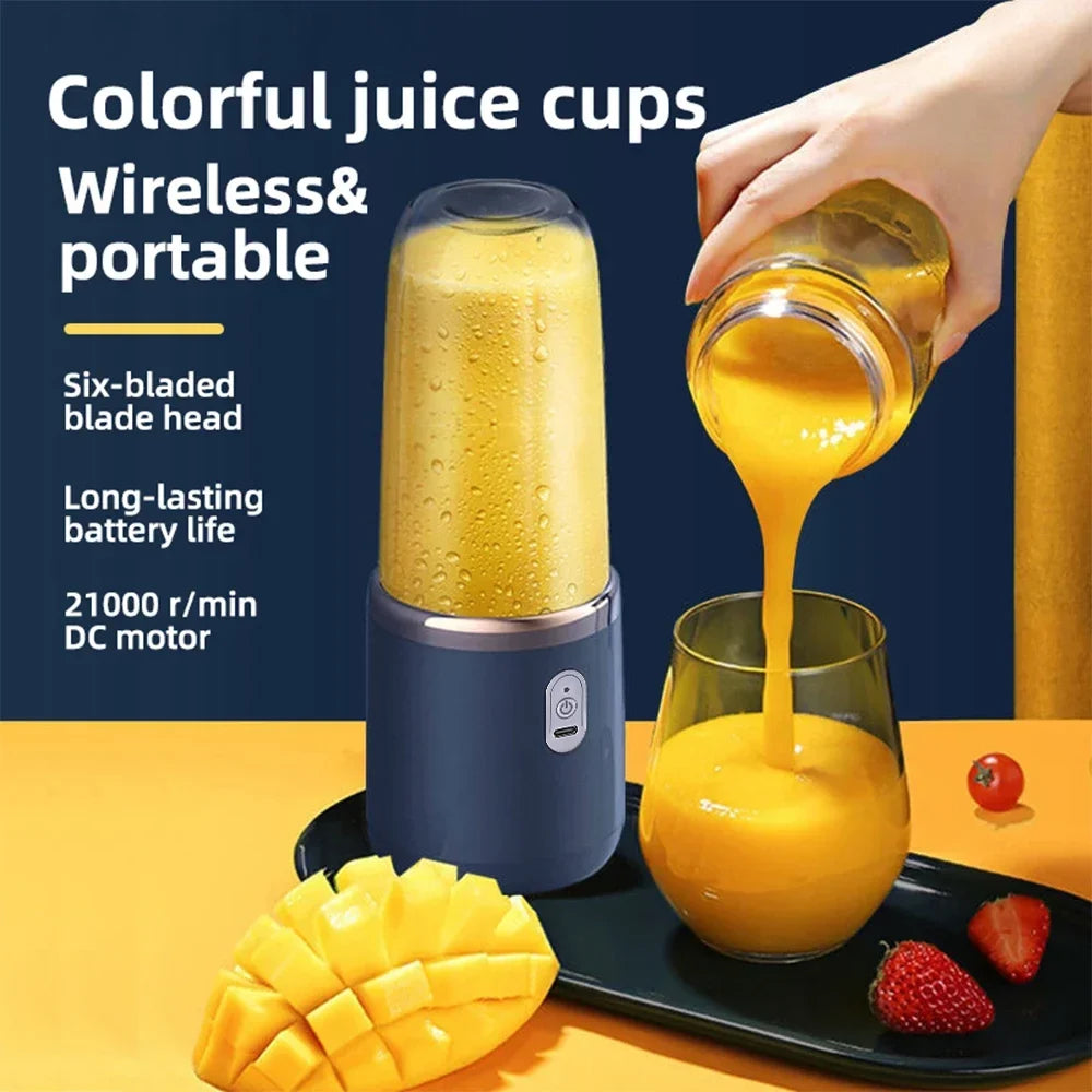 FLAREMORE 6-Blade Portable USB Travel Juicer Cup 400ml Blender