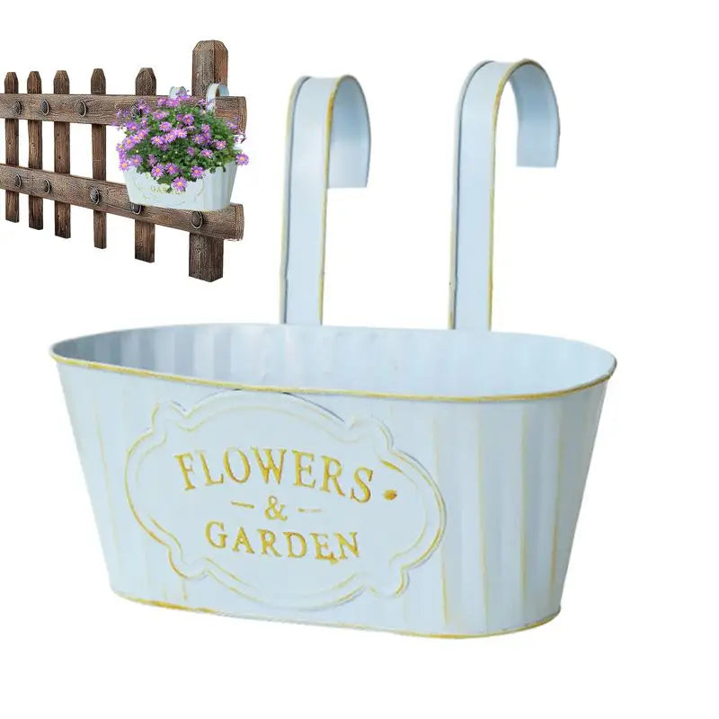 Metal Hangable Deck Planter Railing Countryside Window Flower Boxes