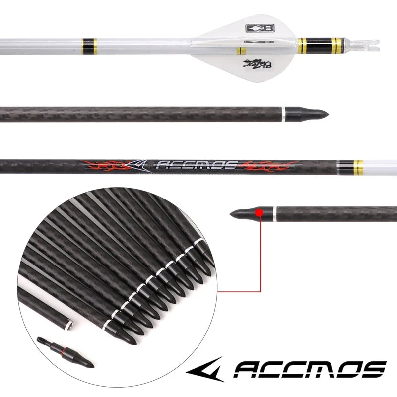6 ID Arrow 3K Weave Carbon Shafts Spine 200 250 300 350 500 Bow