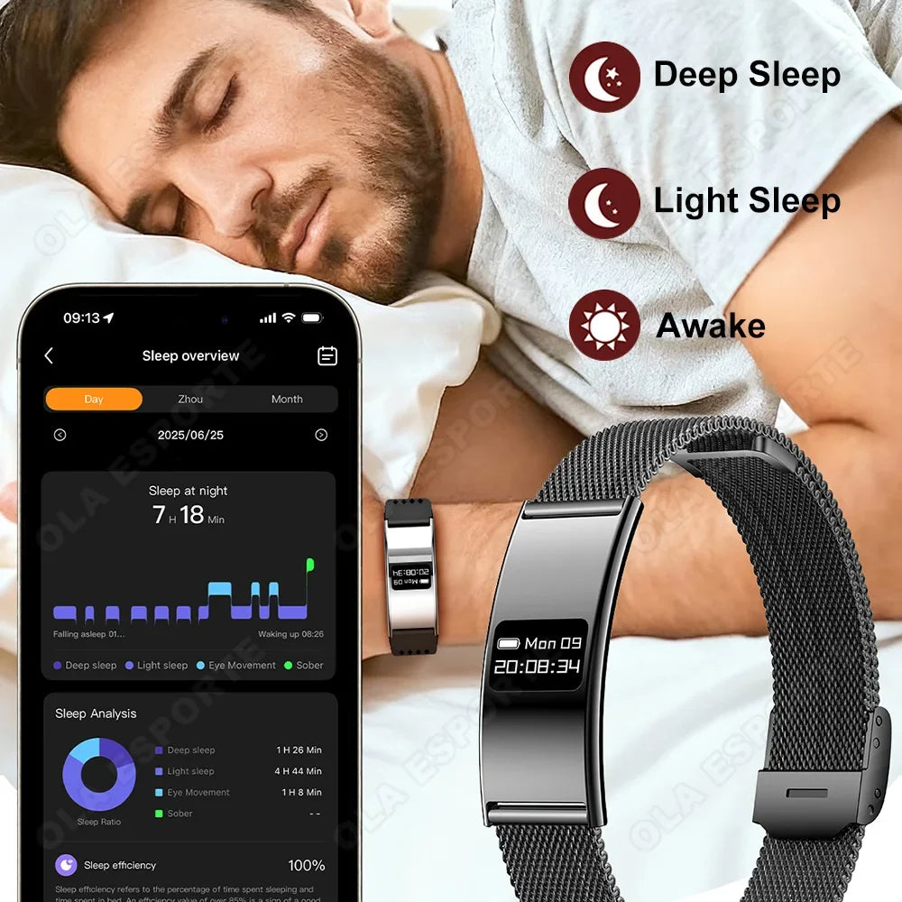 Ultra-Thin Smart Fitness Bracelet – Heart Rate & Sleep Tracker