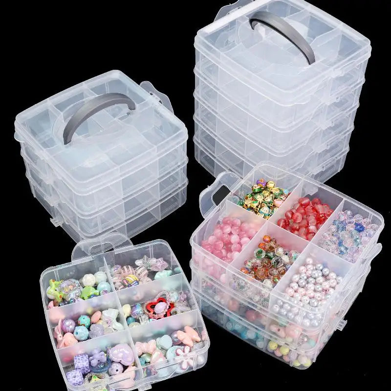 3-Tier 18-Grid Stackable Transparent Plastic Storage Organizer