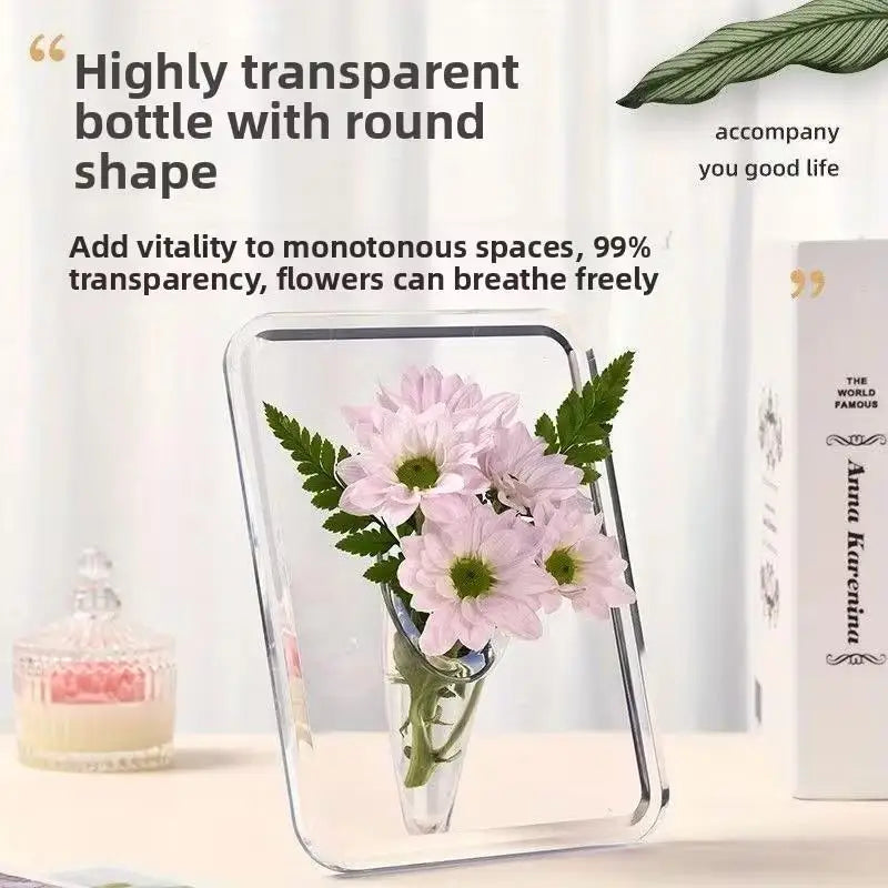 Elegant Acrylic Vase with Flowers – Modern Clear Home Decor
