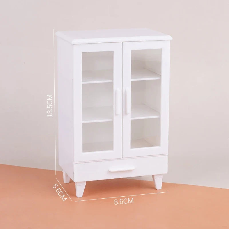 1:12 Dollhouse Miniature Cupboard & Cabinet Furniture Set 2 Pcs