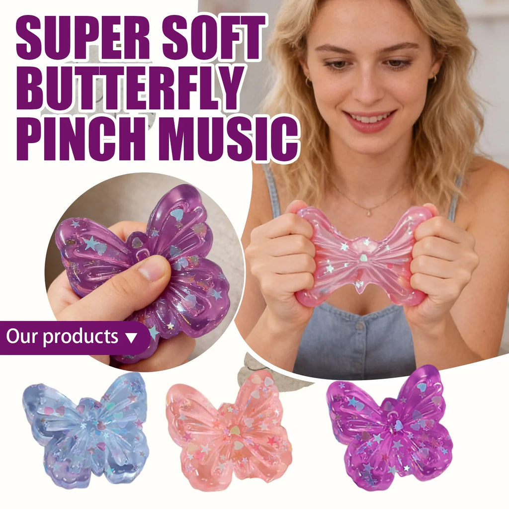 Butterfly Mochi Squishy Fidget Toy 6-Pack | Sensory Squeeze Ball