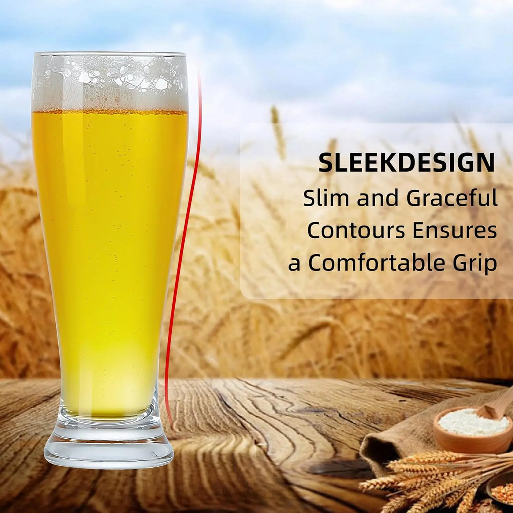 1 2 4 BPA Plastic Beer Pilson Glass Pint Glasses Tall Cups Drinking