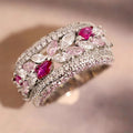 Huitan Colorful Sparkling CZ Women's Fashion Ring | Sizes 5–14