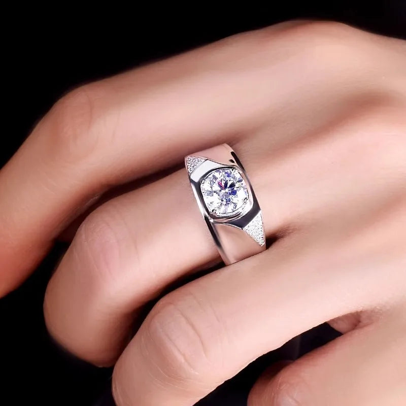 Huitan Women's Silver CZ Cubic Zirconia Wedding Ring | Size 5–14