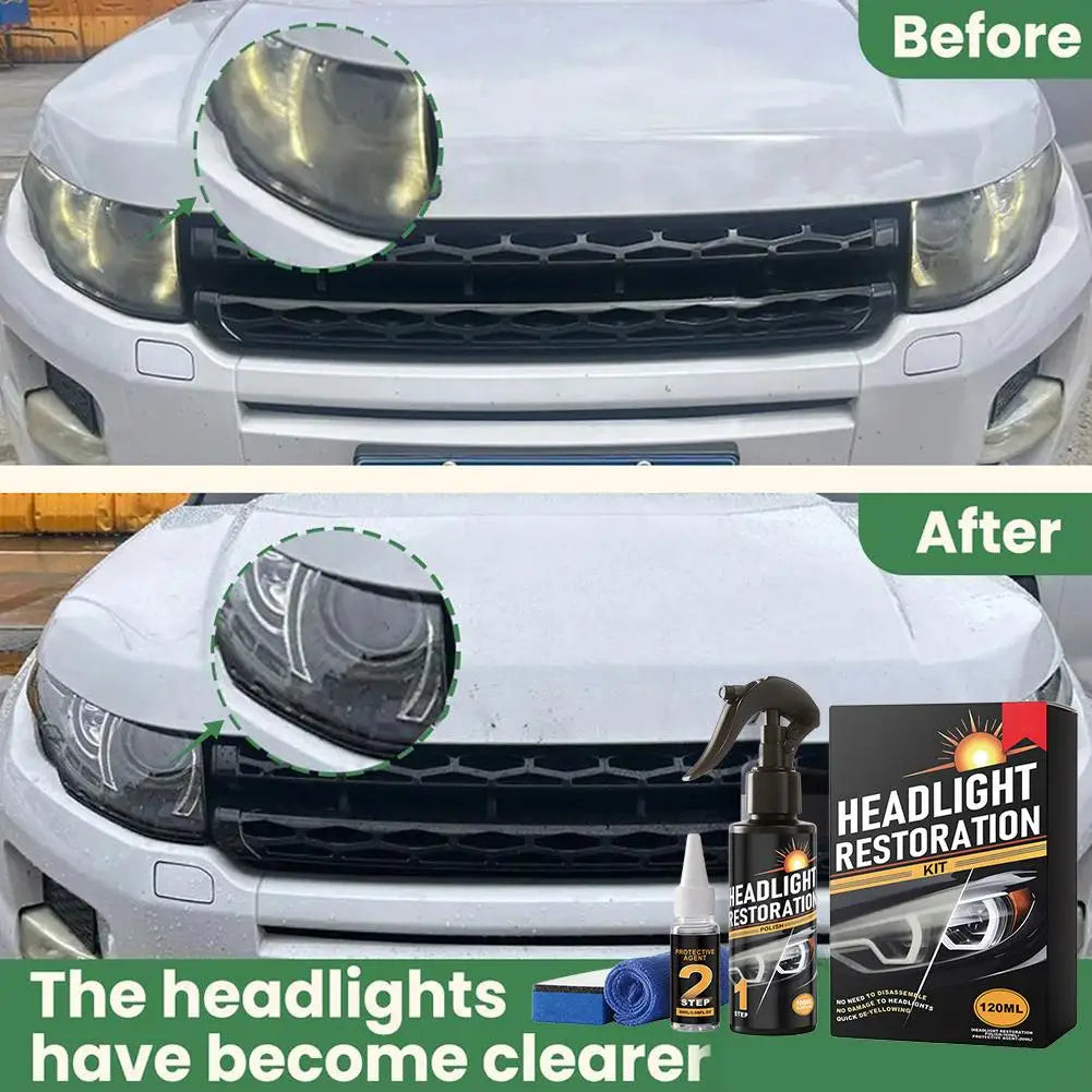 Auto Headlight Restoration Liquid 2-Step Car Polishing Cleaning Agent