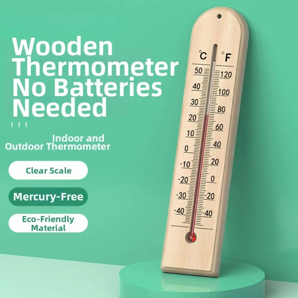 Wooden Indoor Outdoor Thermometer | Garden, Patio & Greenhouse