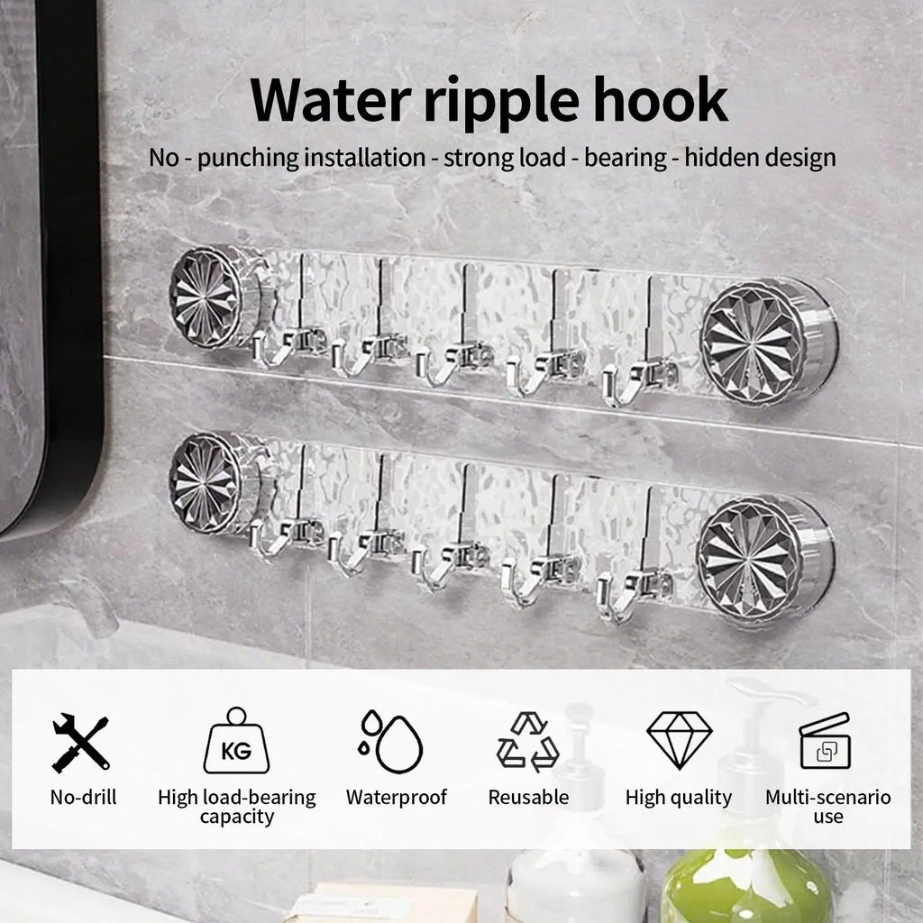 Heavy-Duty 5-Hook Suction Cup Wall Organizer | No-Drill