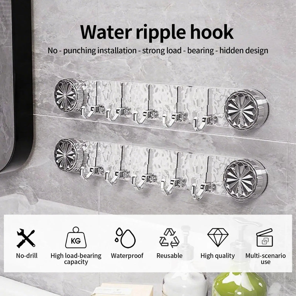 Heavy-Duty 5-Hook Suction Cup Wall Organizer | No-Drill