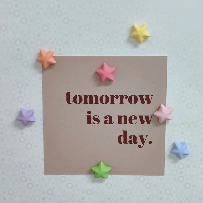 Colorful Star Fridge Magnets Set – 14 or 21 Round Resin Pieces