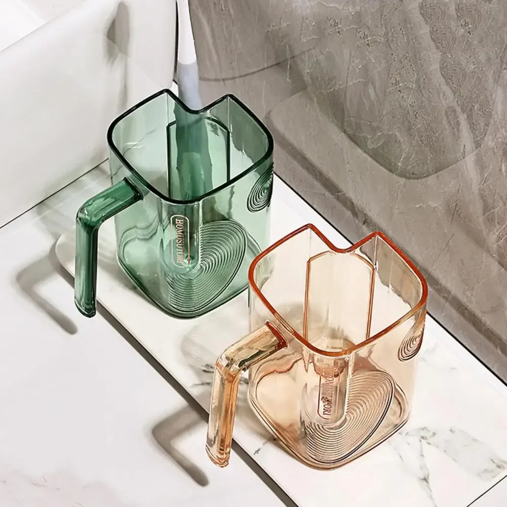 Transparent Mouthwash & Toothbrush Cup | Modern Bathroom Cup
