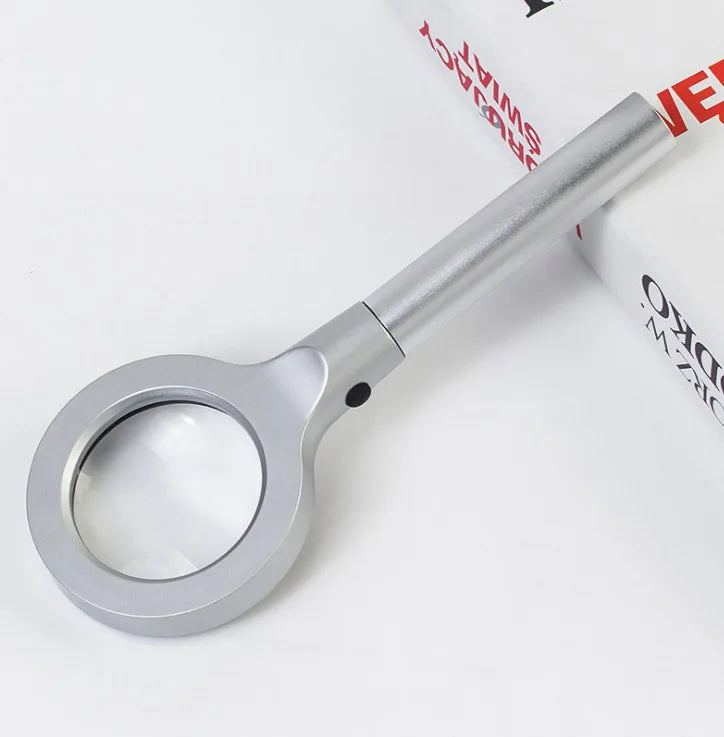 LED Magnifying Glass – Zinc Alloy Metal & Optical Glass Lens