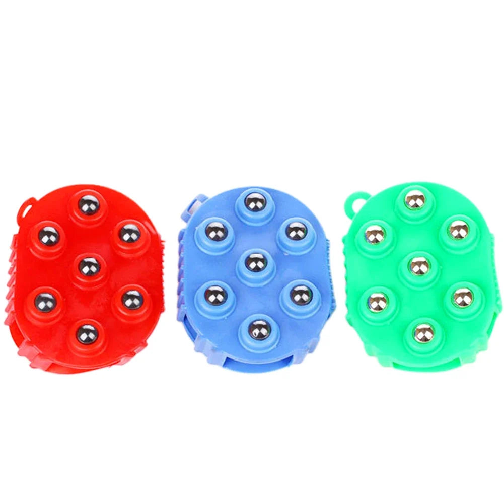 7-Ball Silicone Massage Glove | 360° Rolling Body Massager