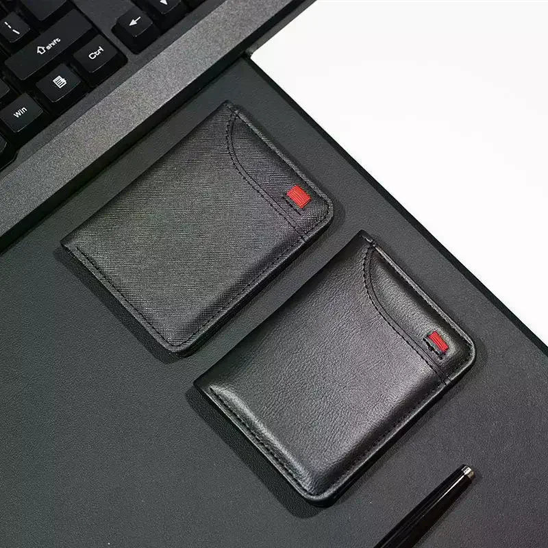 Men's Slim Bifold PU Leather Wallet – Card & Cash Holder