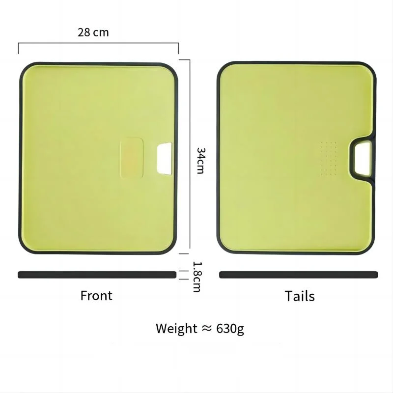 Wheat Straw Cutting Board with Garlic Grinder & Spillover Edge