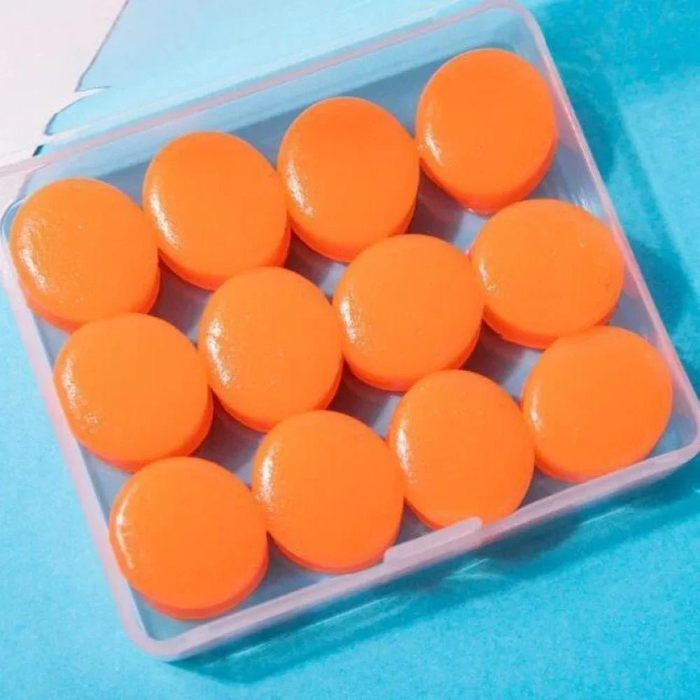 Reusable Silicone Ear Plugs for Sleep & Noise Reduction – 12 PCS